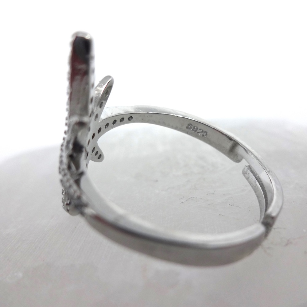NEW ⭐️ Rhinestone Star Silver Adjustable Ring - Picture 7 of 7
